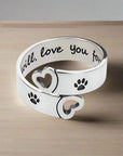 Forever Love Paw Print Ring | Adjustable Ring | Stainless Steel Ring | Pet Lover Jewelry 0