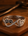 Furry Friend | Infinity Ring | Paw Print Jewelry | Heart Design Tribute 0