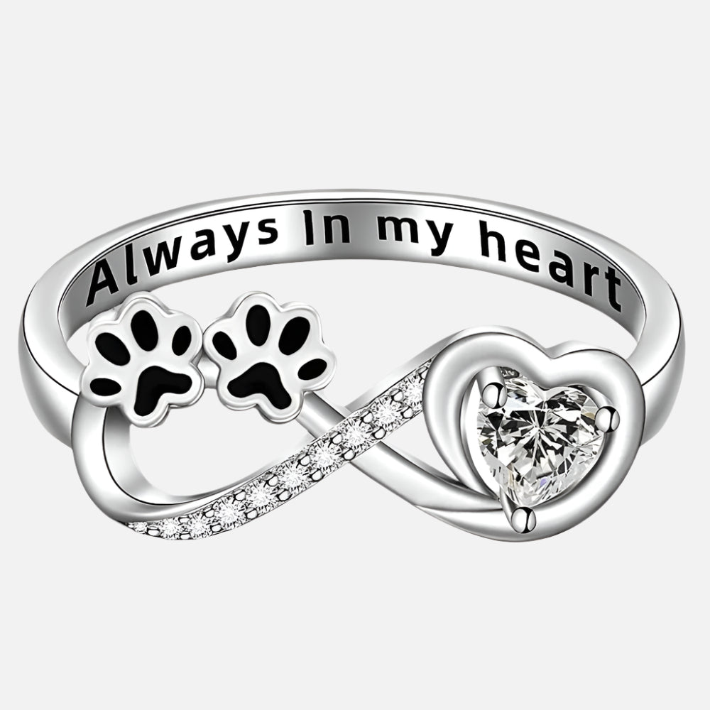 Furry Friend | Infinity Ring | Paw Print Jewelry | Heart Design Tribute 2