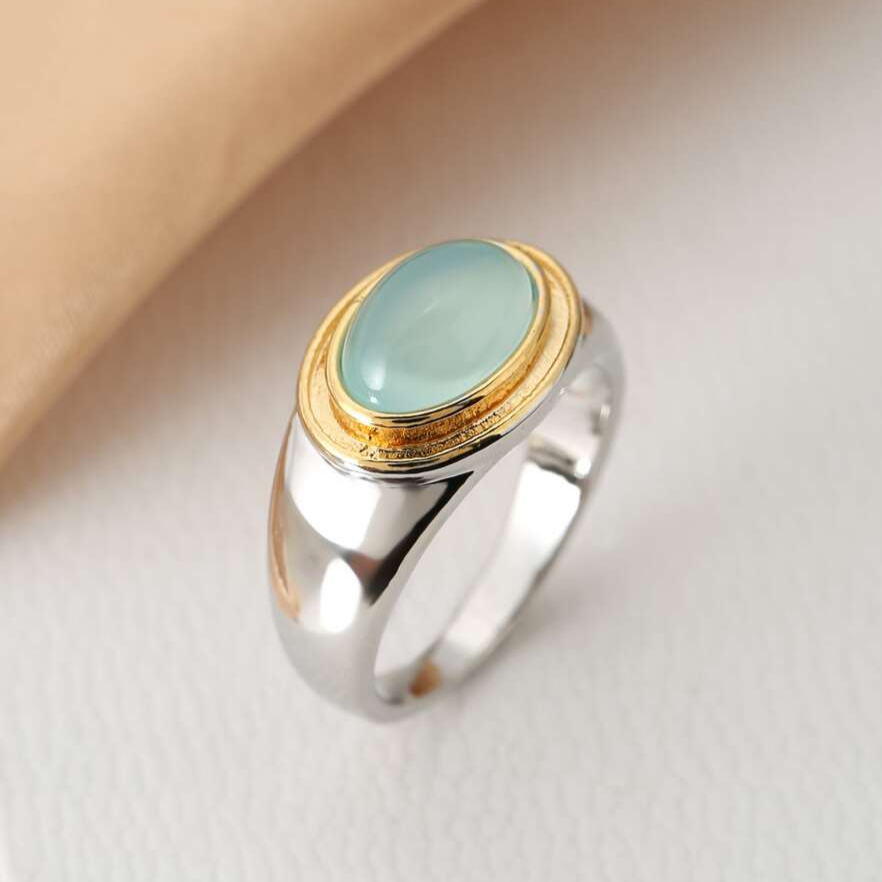 Gabi Vintage Green Moonstone Ring | Silver 0