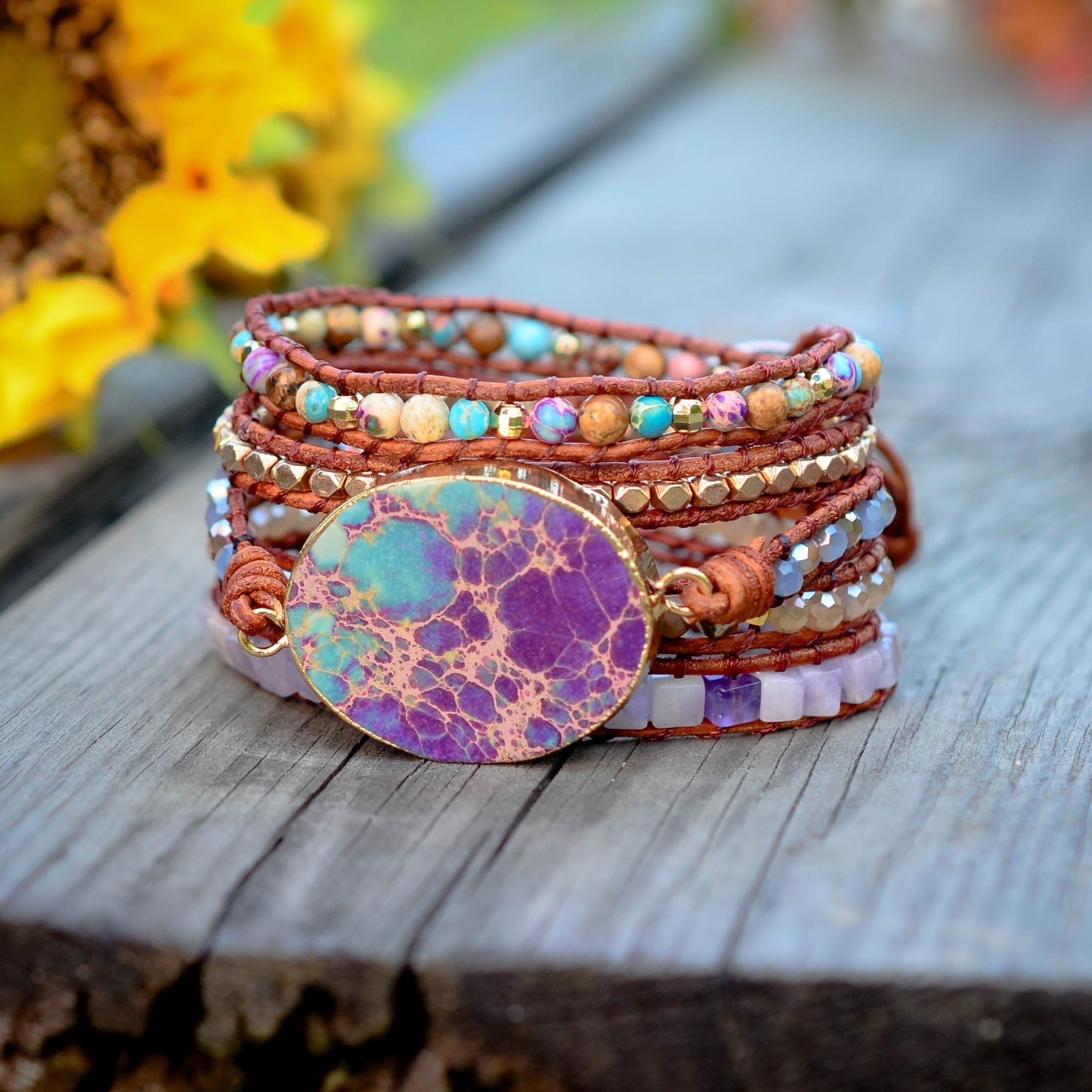 Gold Imperial Jasper Wrap Bracelet | Imperial Jasper 1