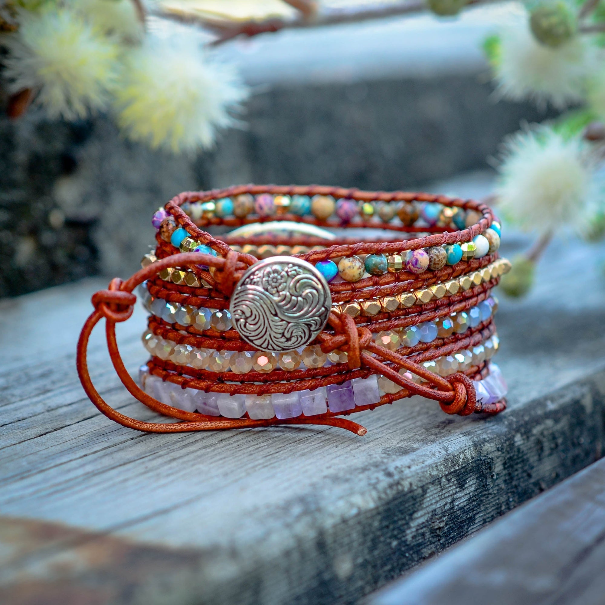 Gold Imperial Jasper Wrap Bracelet | Imperial Jasper 3