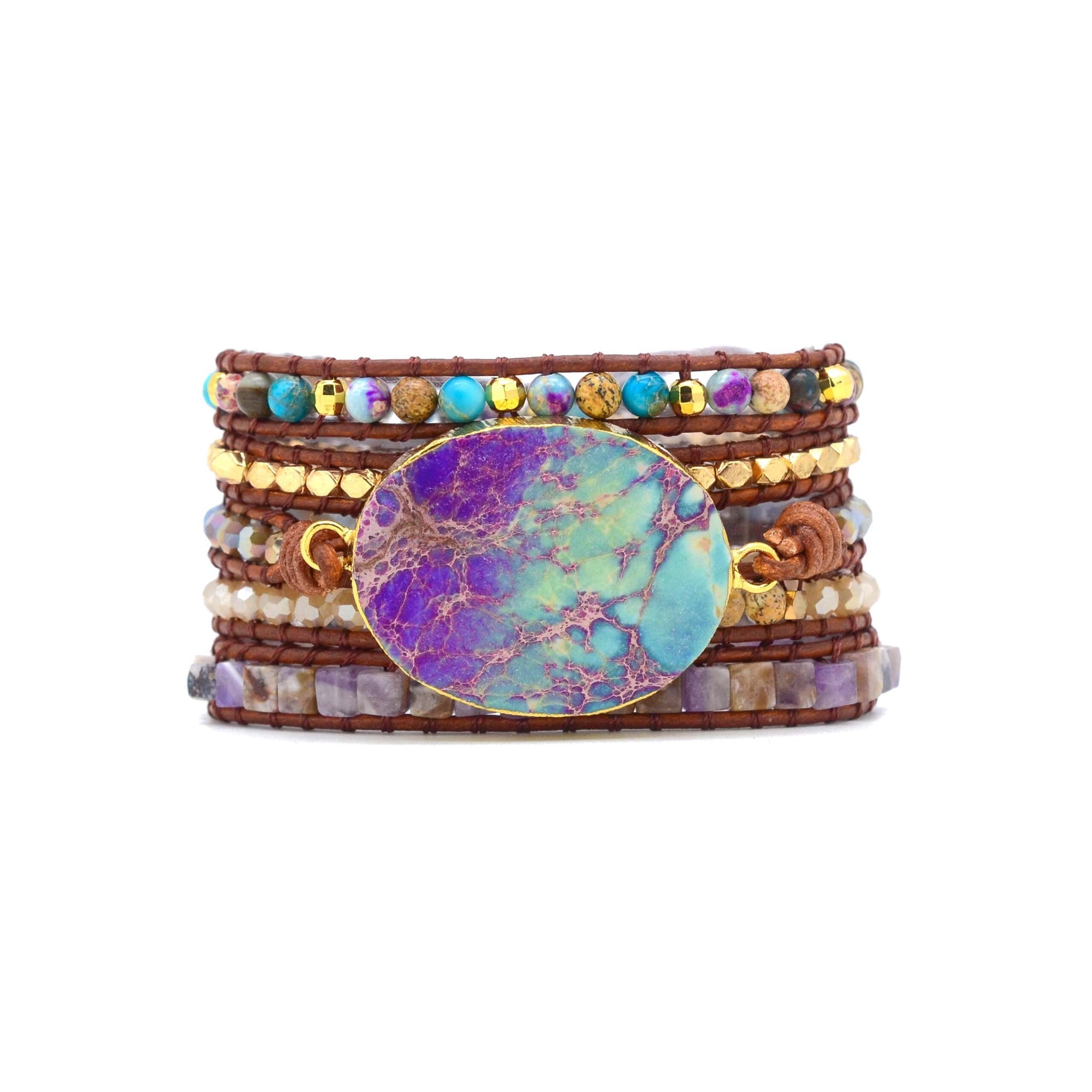 Gold Imperial Jasper Wrap Bracelet | Imperial Jasper 4