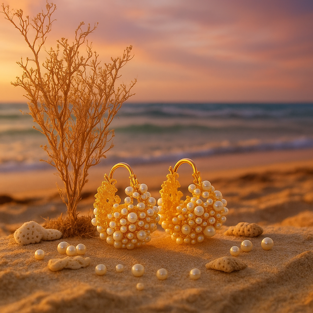 Golden Dawn Pearl Earrings | Gold 1