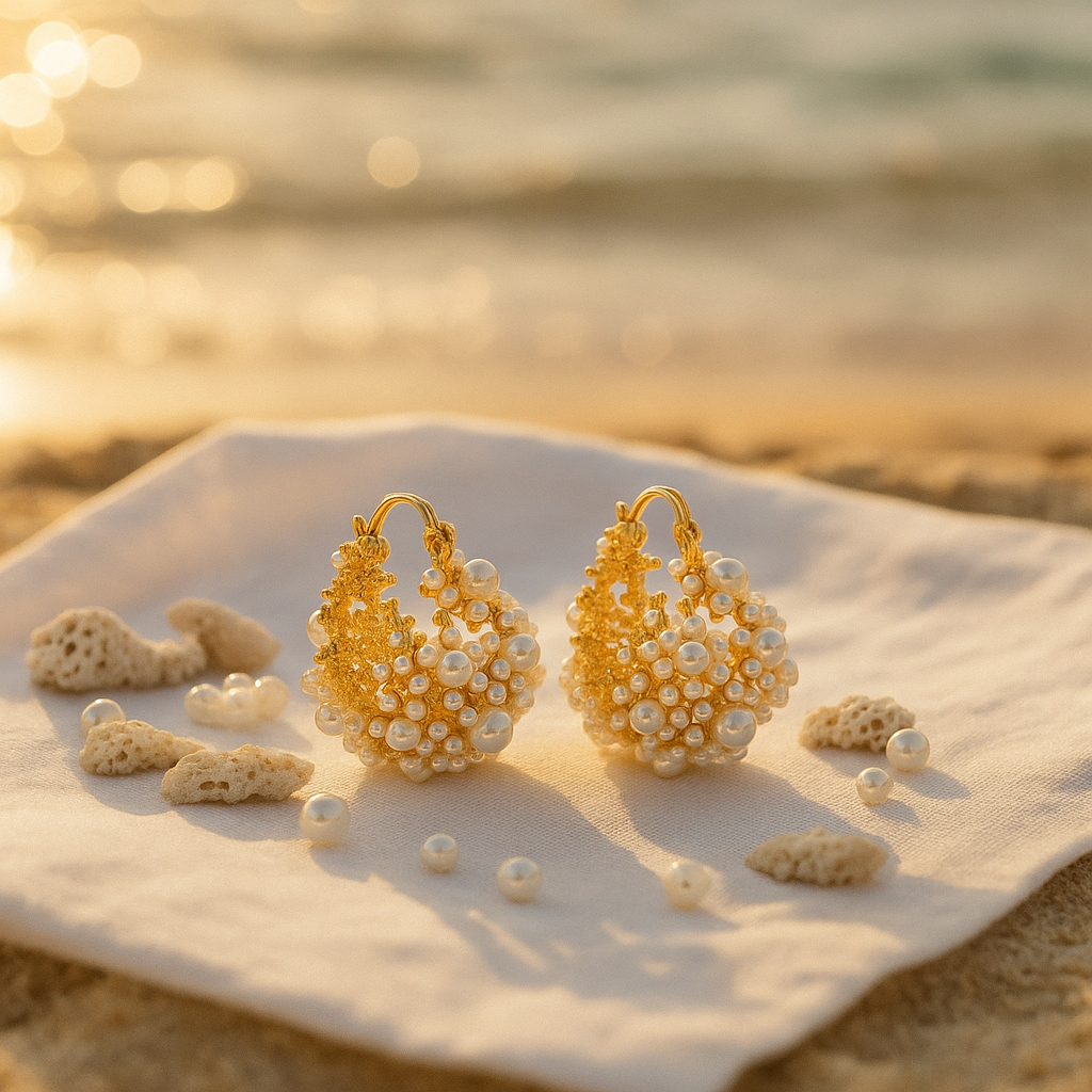 Golden Dawn Pearl Earrings | Gold 3