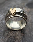 Golden Heart Ring | Silver 0