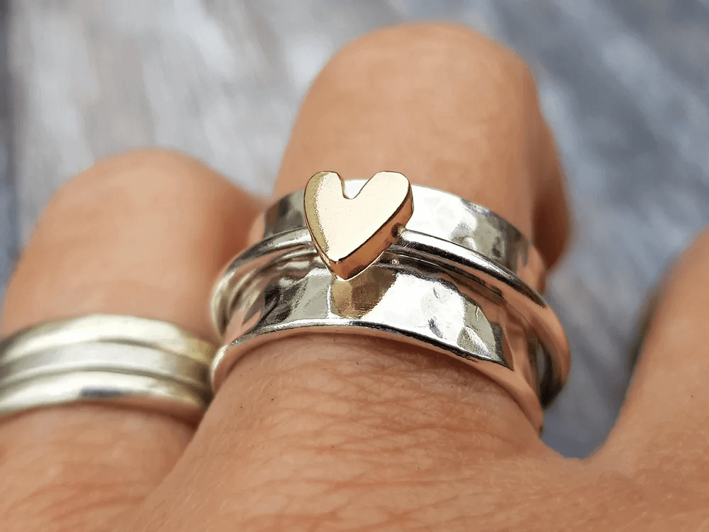 Golden Heart Ring | Silver 1