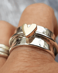 Golden Heart Ring | Silver 1