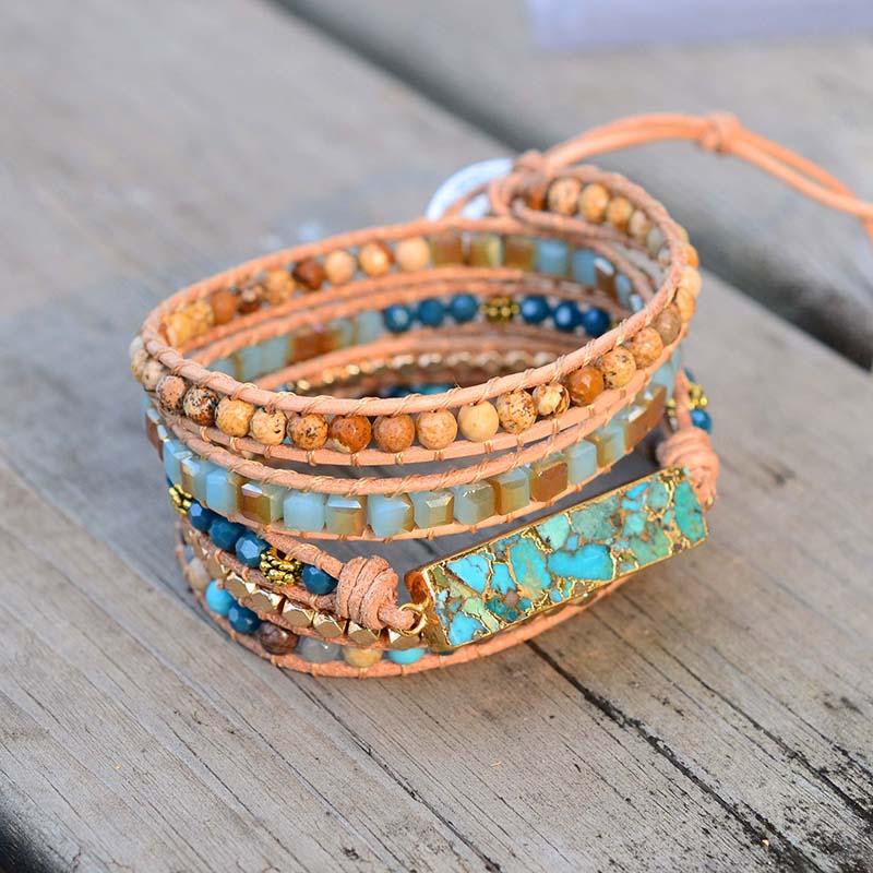 Golden Ocean Turquoise Bracelet | Natural Stone 1
