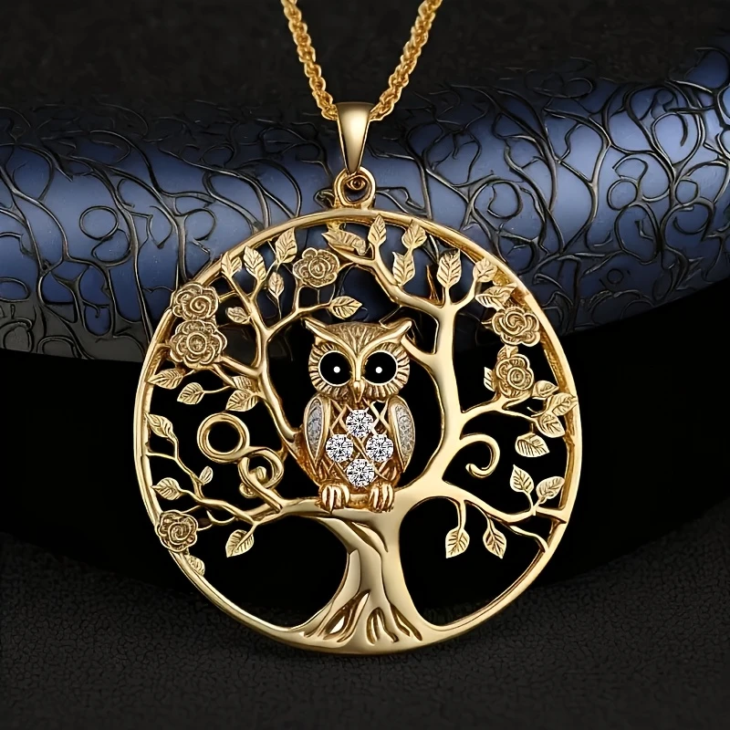 Golden Owl | Tree of Life Necklace | Wisdom Jewelry | Nature Inspired Accessory 0