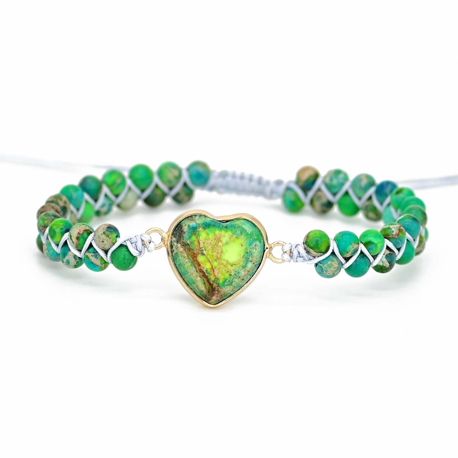 Green Jasper Love Bracelet | Vegan Leather 3