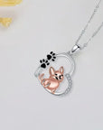 Heart-shaped Dog Pendant Necklace | Silver 3