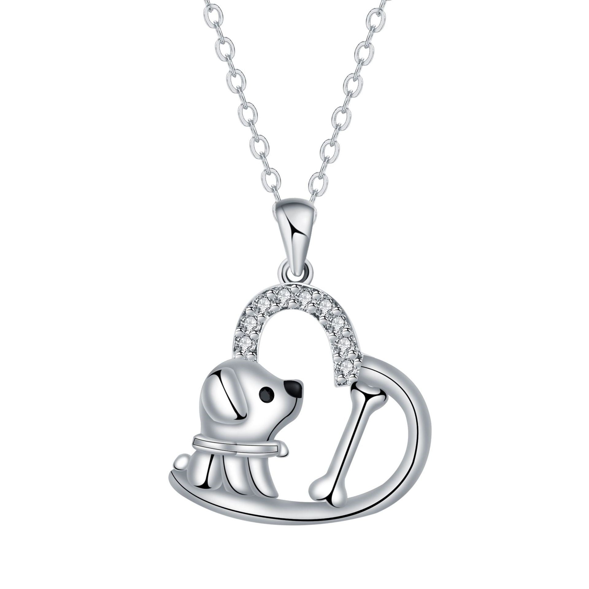 Heart Pendant Dog Necklace | Silver 0