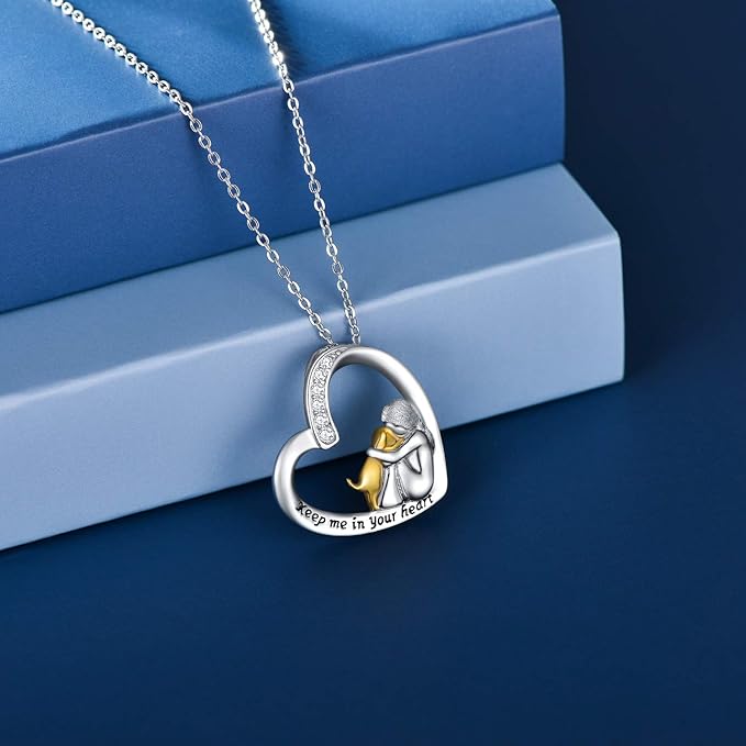 Heart and Dog Pendant Necklace | Sterling Silver 2