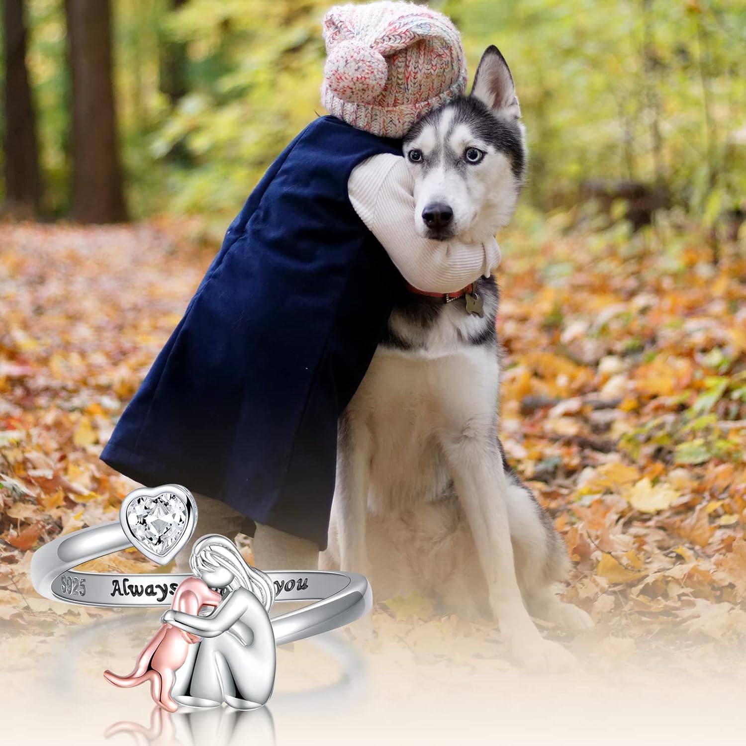 Heartfelt Dog Ring | 925 Sterling Silver | Adjustable Dog Jewelry 2