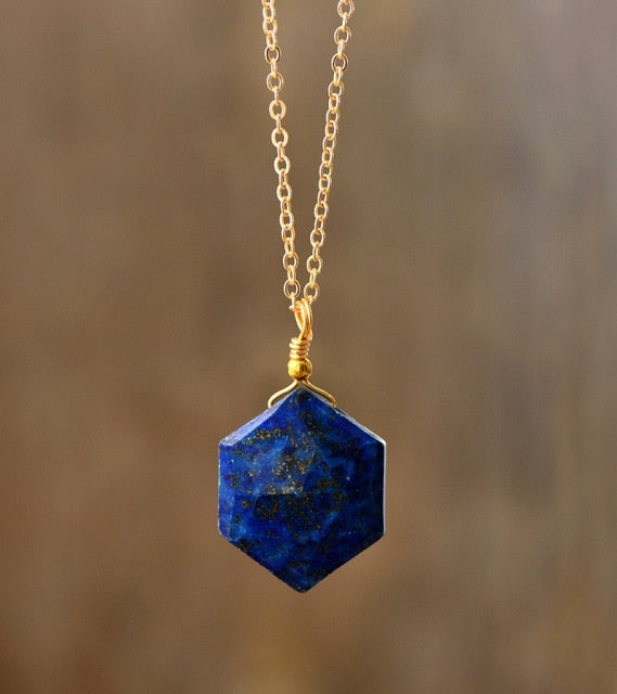 Hexagon Pendant Necklace | Gold Plated 0