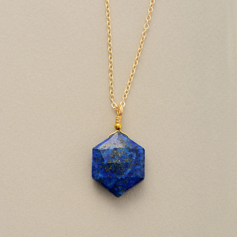 Hexagon Pendant Necklace | Gold Plated 4