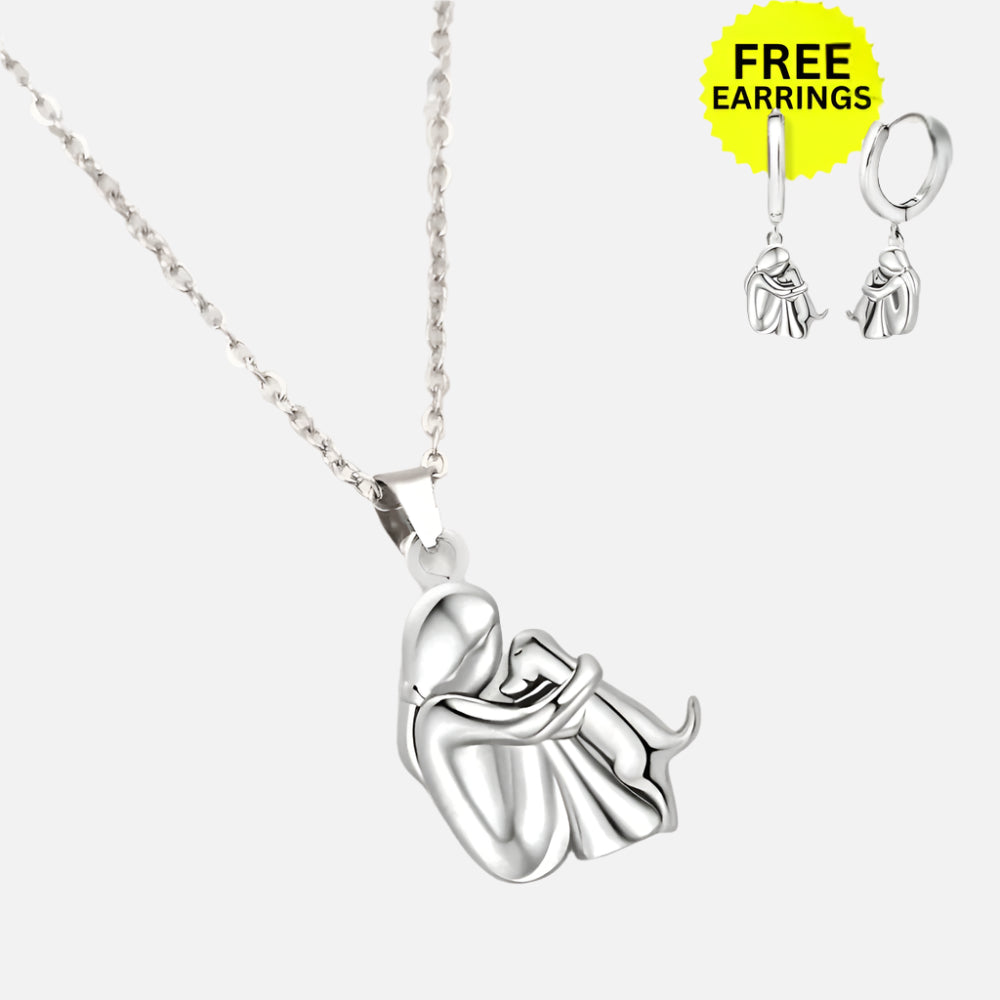 Hug Pendant Necklace Set | Sterling Silver 1