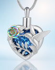 Hummingbird Heart Urn Necklace | Stainless Steel 0