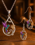 Hummingbird Necklace Set | Silver-tone Alloy 0