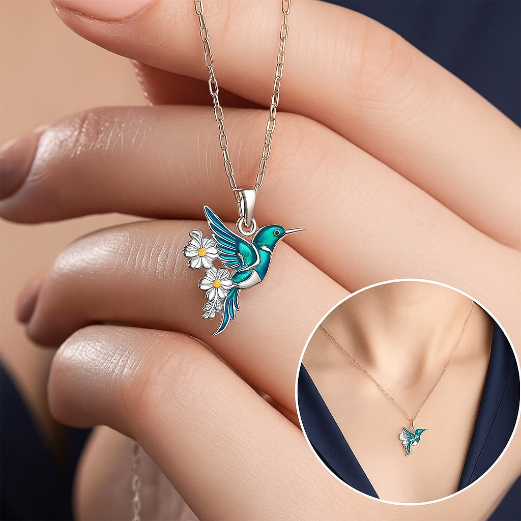 Hummingbird Necklace and Earring Set | Sterling Silver 4