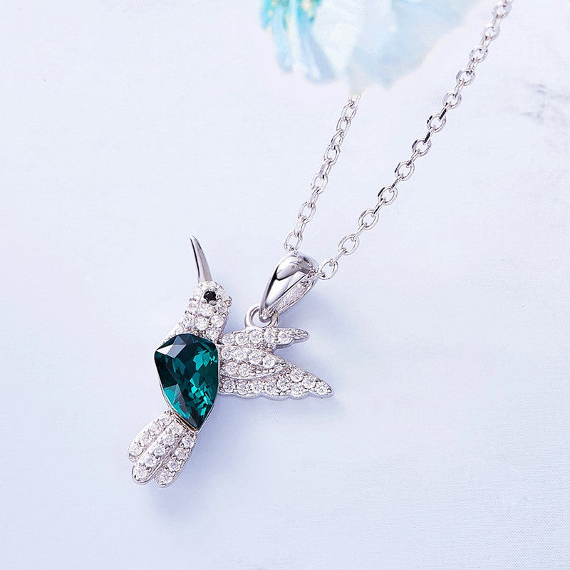 Hummingbird Sparkle Necklace | Sterling Silver 1