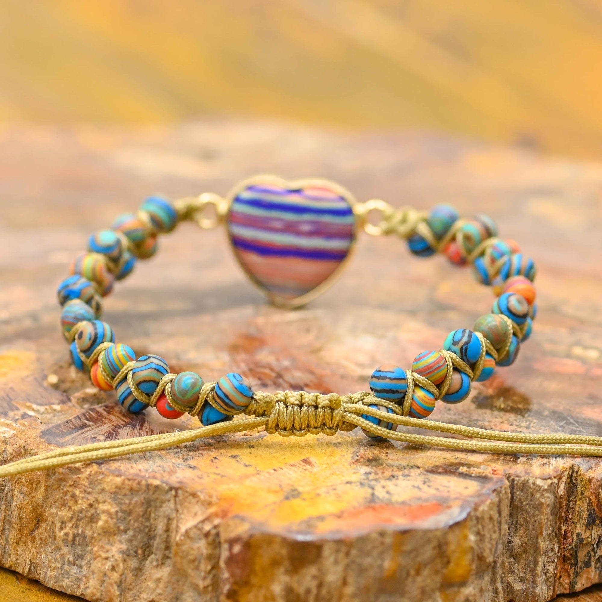 Imperial Jasper Love Bracelet | Vegan Leather 2