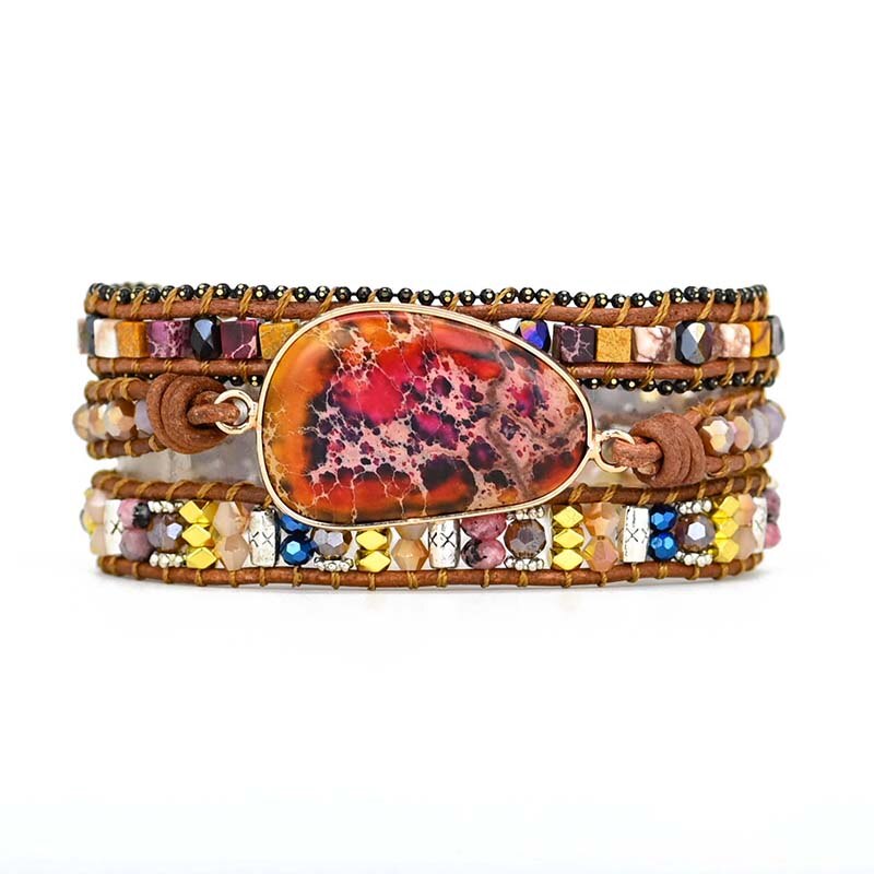Imperial Jasper & Agate Wrap Bracelet | Alloy 4
