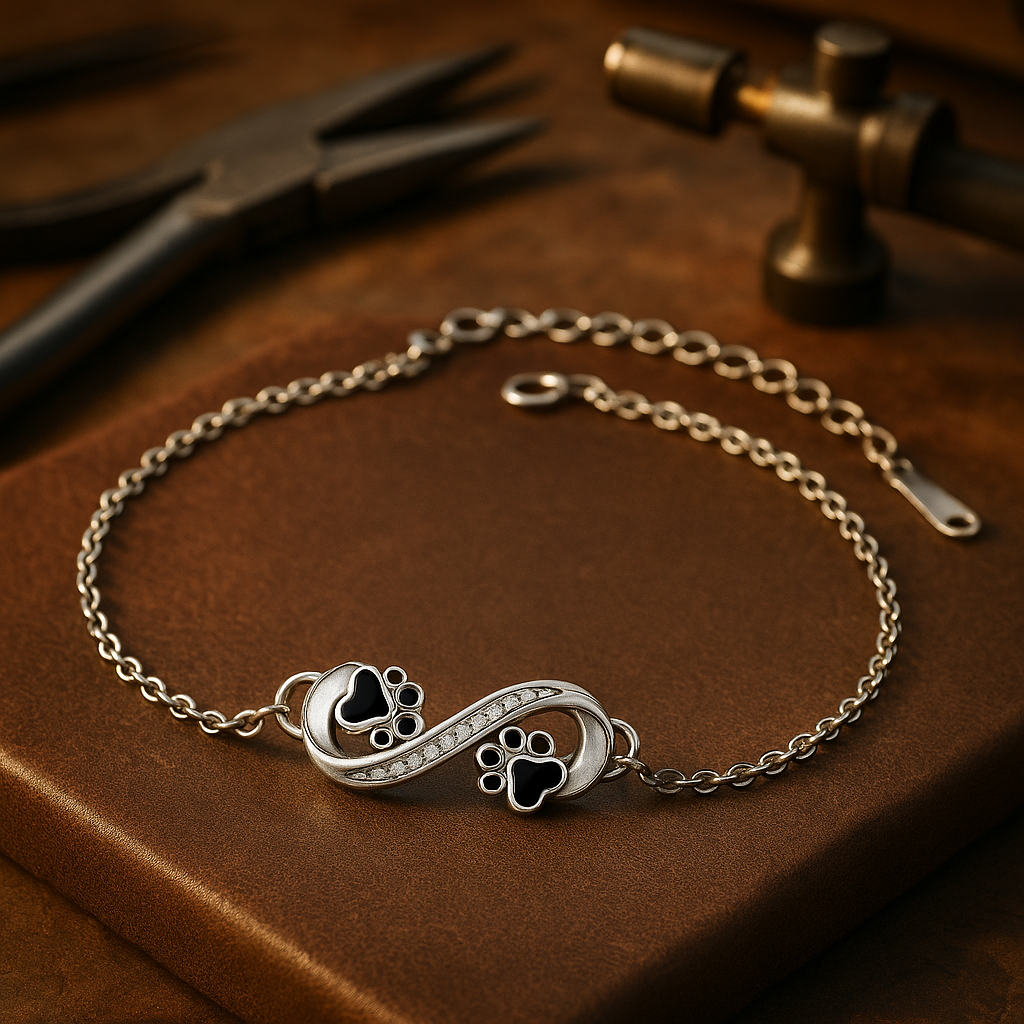 Infinite Symbol Pet Paw Bracelet | Sterling Silver 0