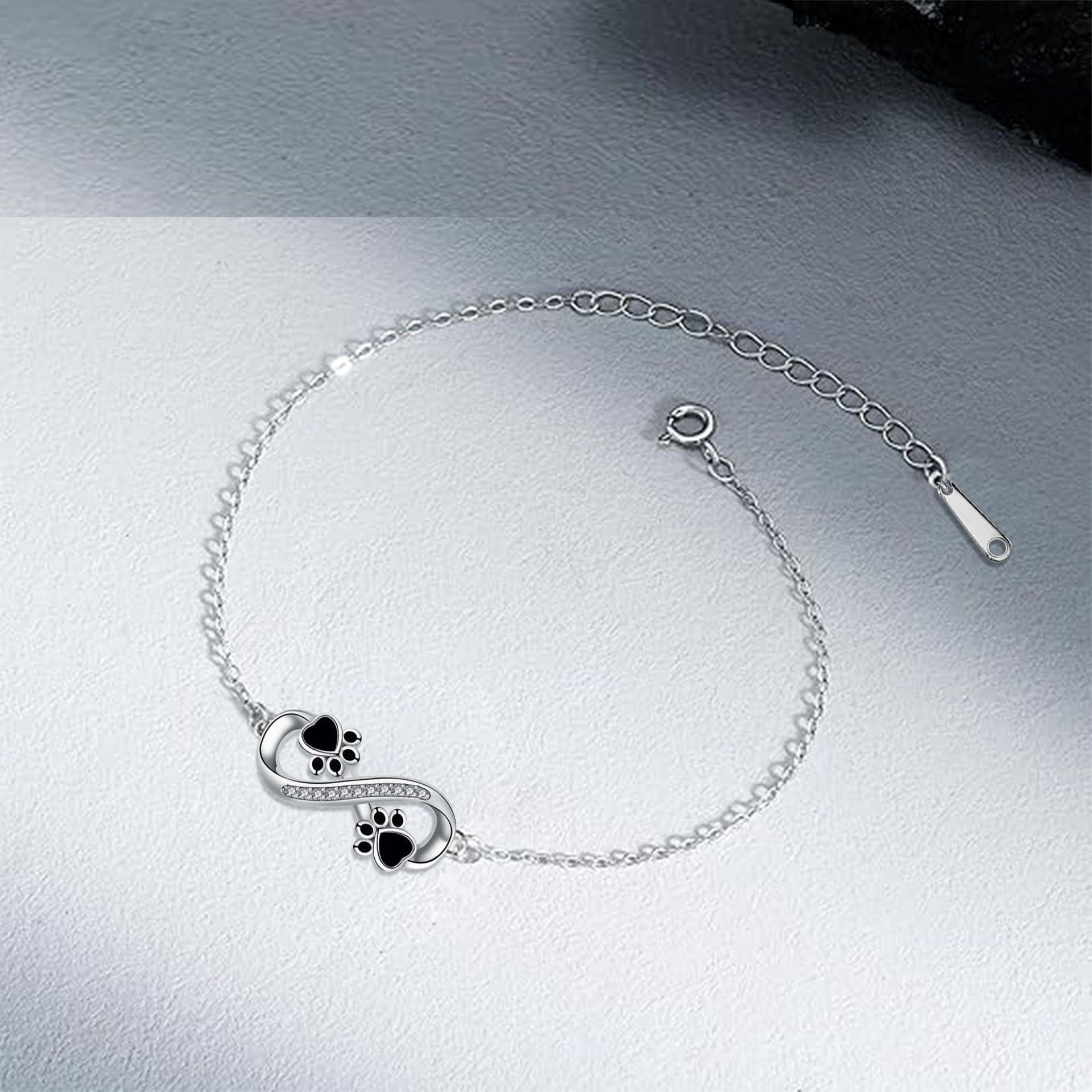 Infinite Symbol Pet Paw Bracelet | Sterling Silver 1