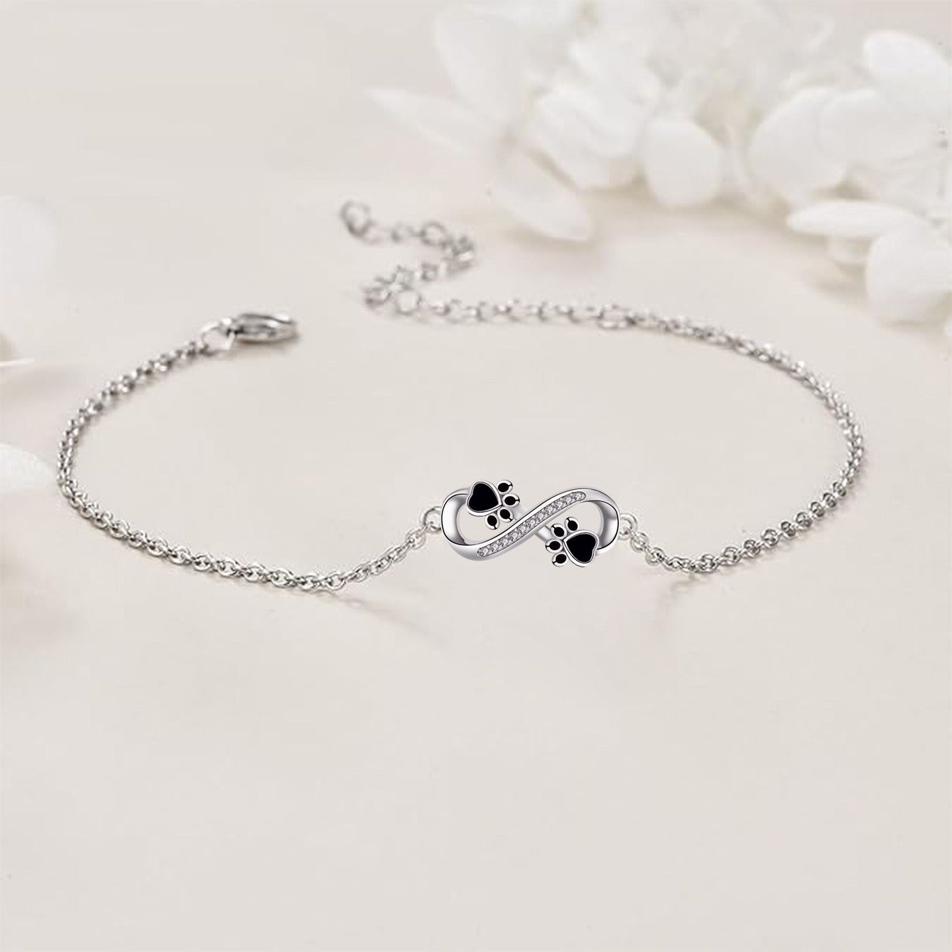 Infinite Symbol Pet Paw Bracelet | Sterling Silver 2