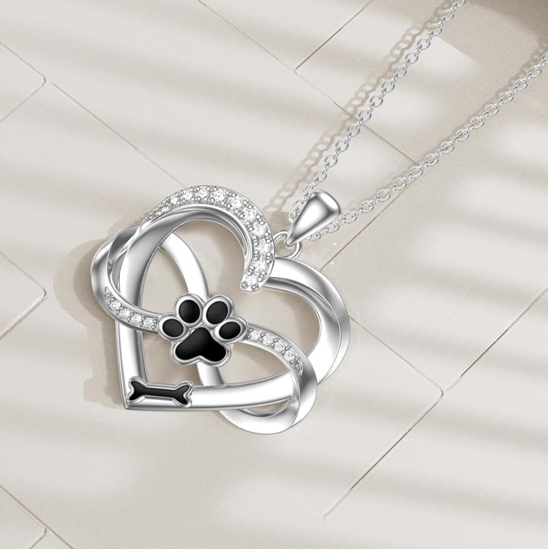 Infinity Heart & Paw Necklace | 925 Sterling Silver 0