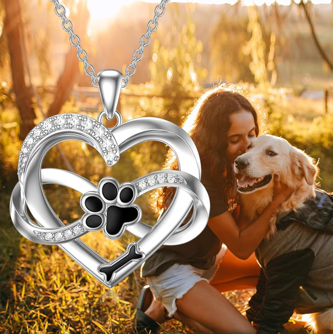 Infinity Heart & Paw Necklace | 925 Sterling Silver 1