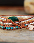 Intense Malachite Wrap Bracelet | Genuine Leather 2