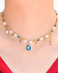 Intense Opal & Pearl Necklace | Stainless Steel 1