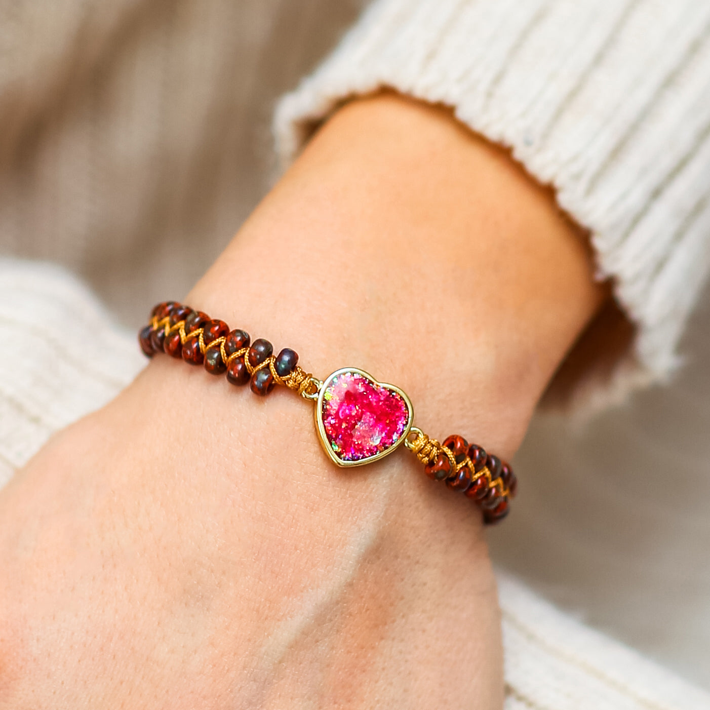 Intense Red Opal Love Protection Bracelet | Opal 1