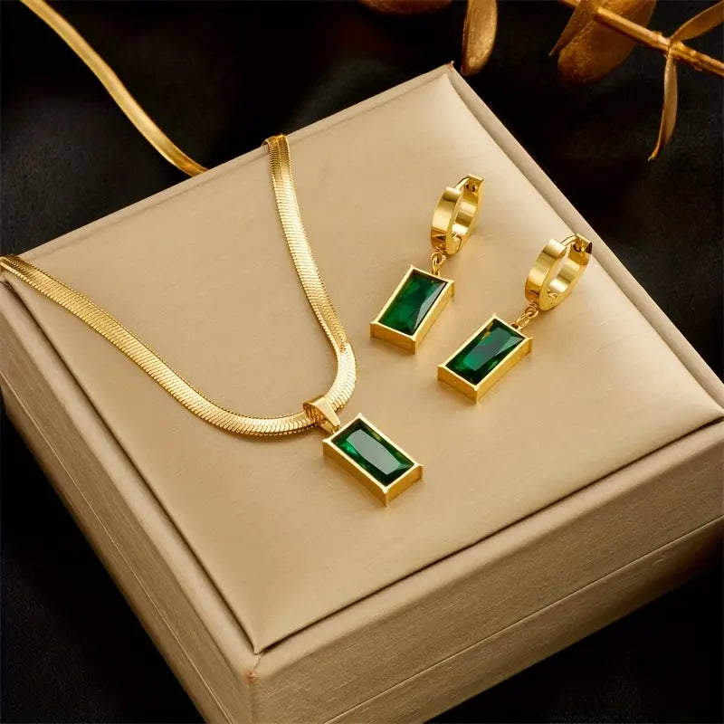 Iselotte Verdain Necklace and Earring Set | Gold 0