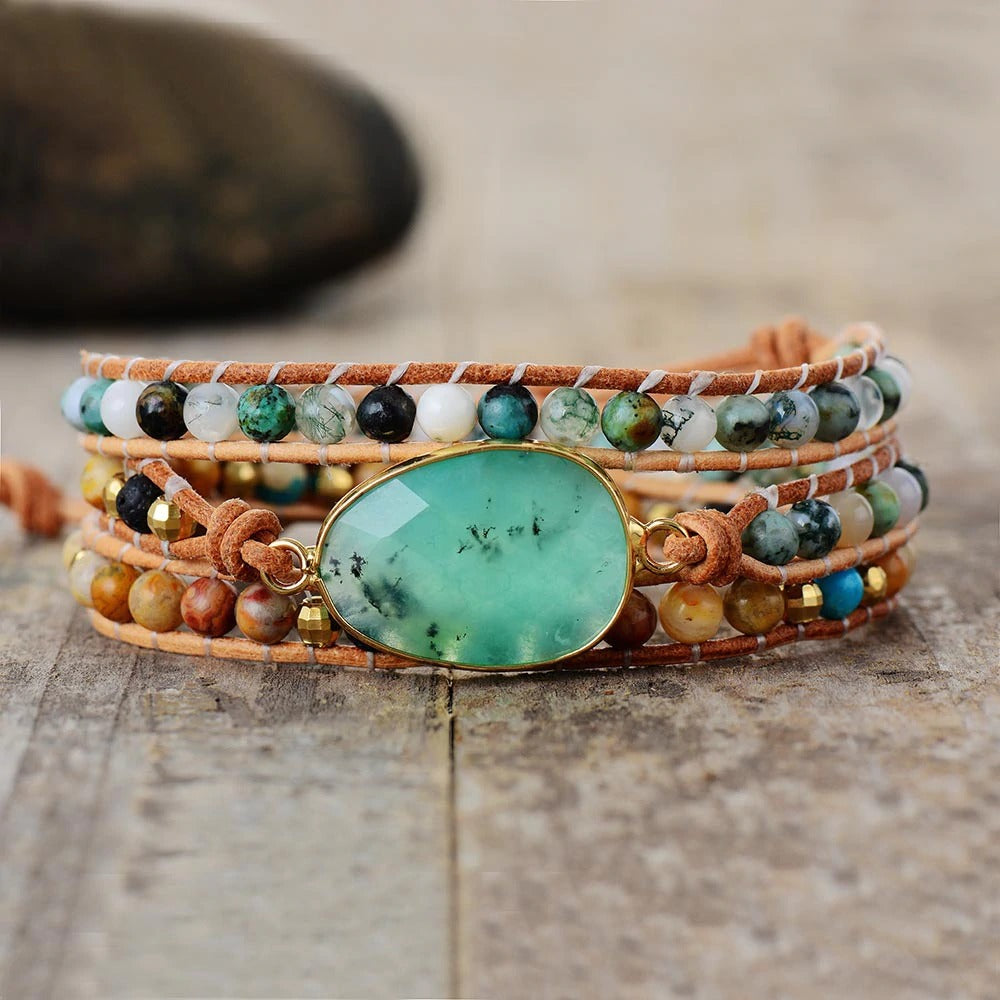 Jade Moss Agate Bracelet | Natural Stone 0