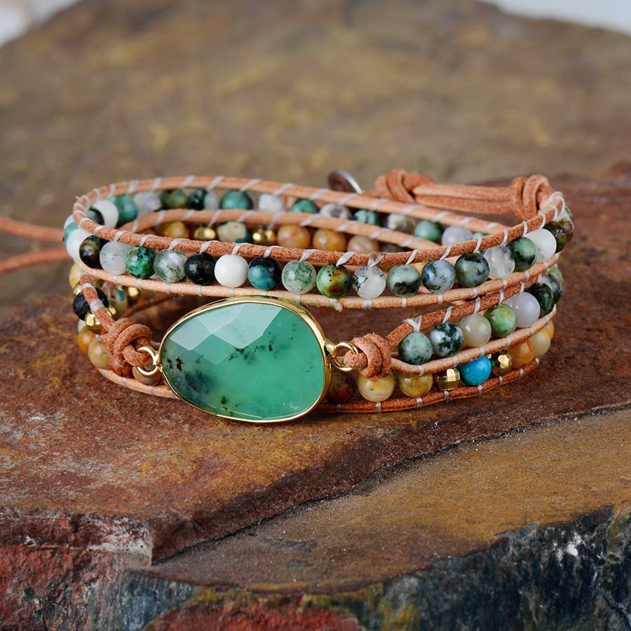 Jade Moss Agate Bracelet | Natural Stone 2