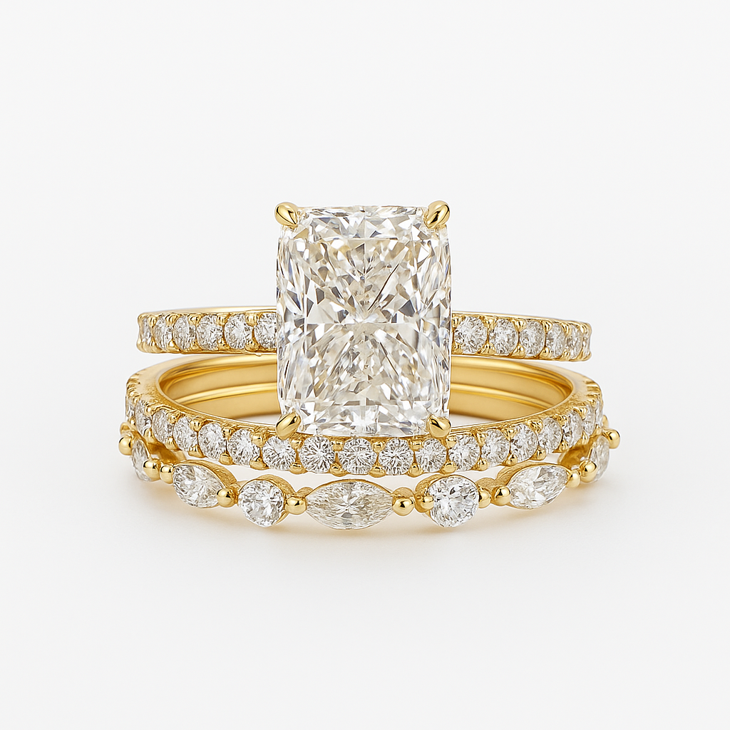 Jaily 3PC Wedding Ring Set | Gold 0