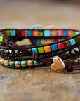 Jasper Love Protection Wrap Bracelet | Genuine Leather 1