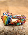 Jasper Love Rainbow Wrap Bracelet | Genuine Leather 1