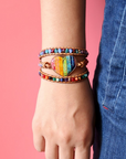 Jasper Love Rainbow Wrap Bracelet | Genuine Leather 2