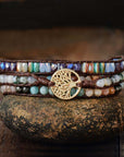 Jasper Tree of Life Bracelet | Vegan Leather 0