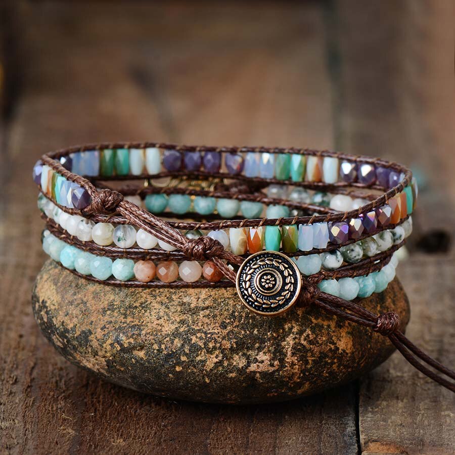 Jasper Tree of Life Bracelet | Vegan Leather 4