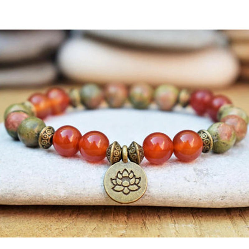 Jasper and Carnelian Mala Bead Bracelets | Natural Stones 2