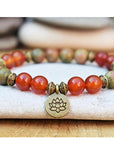 Jasper and Carnelian Mala Bead Bracelets | Natural Stones 2