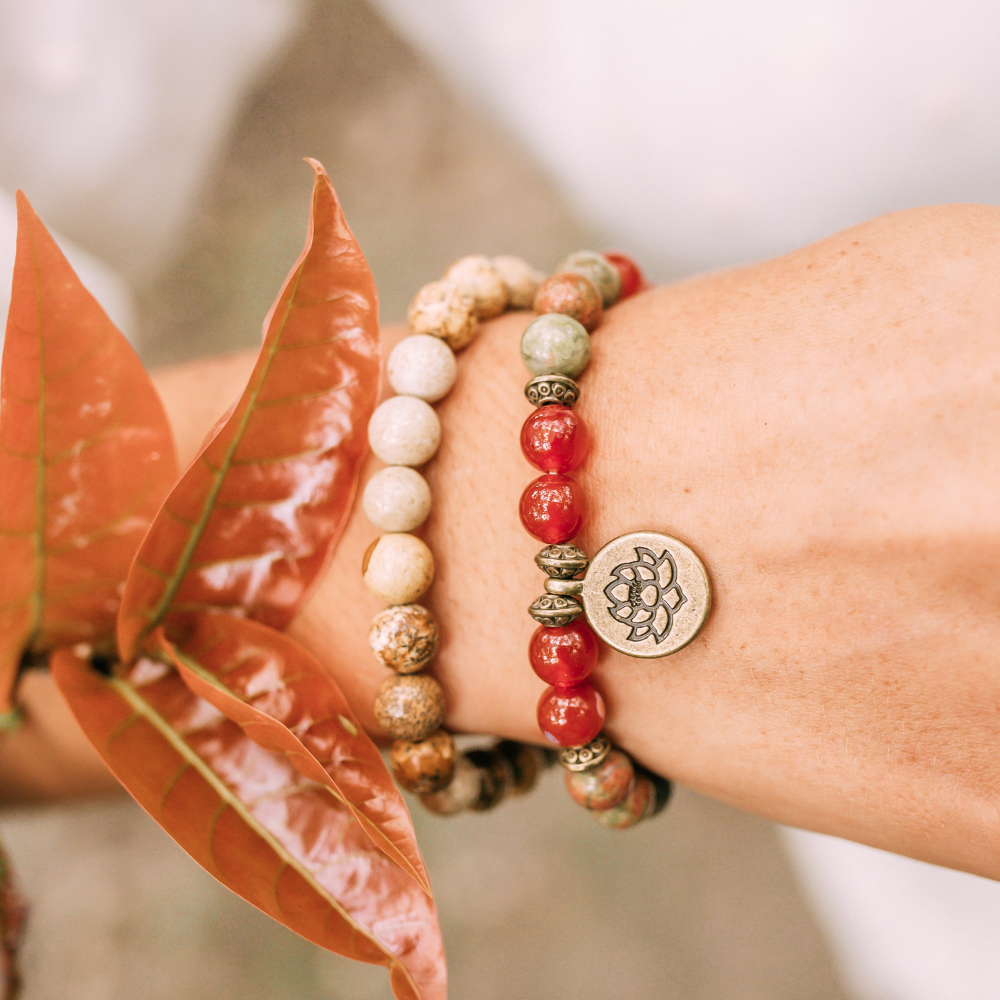 Jasper and Carnelian Mala Bead Bracelets | Natural Stones 4