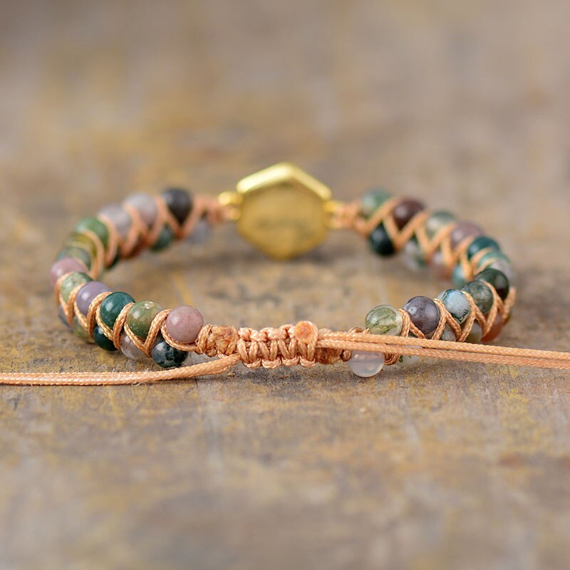 Labradorite Hexagon Bracelet | Zinc Alloy 2