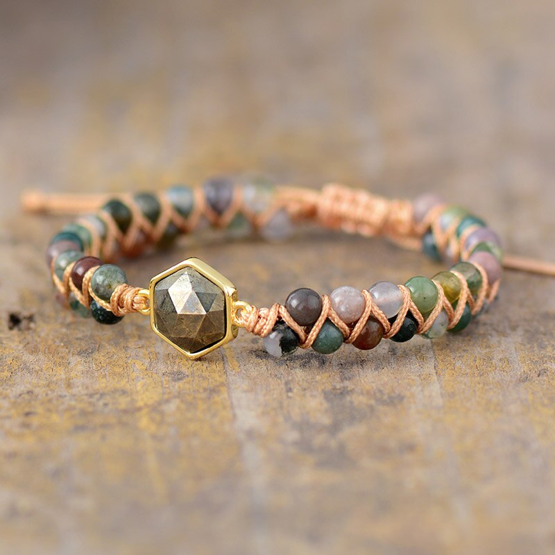 Labradorite Hexagon Bracelet | Zinc Alloy 3